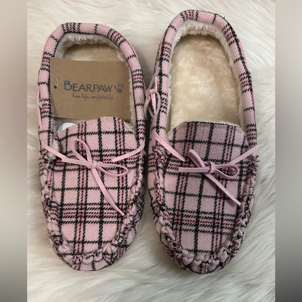 NWT BEARPAW Pink coquette slippers Sz 11